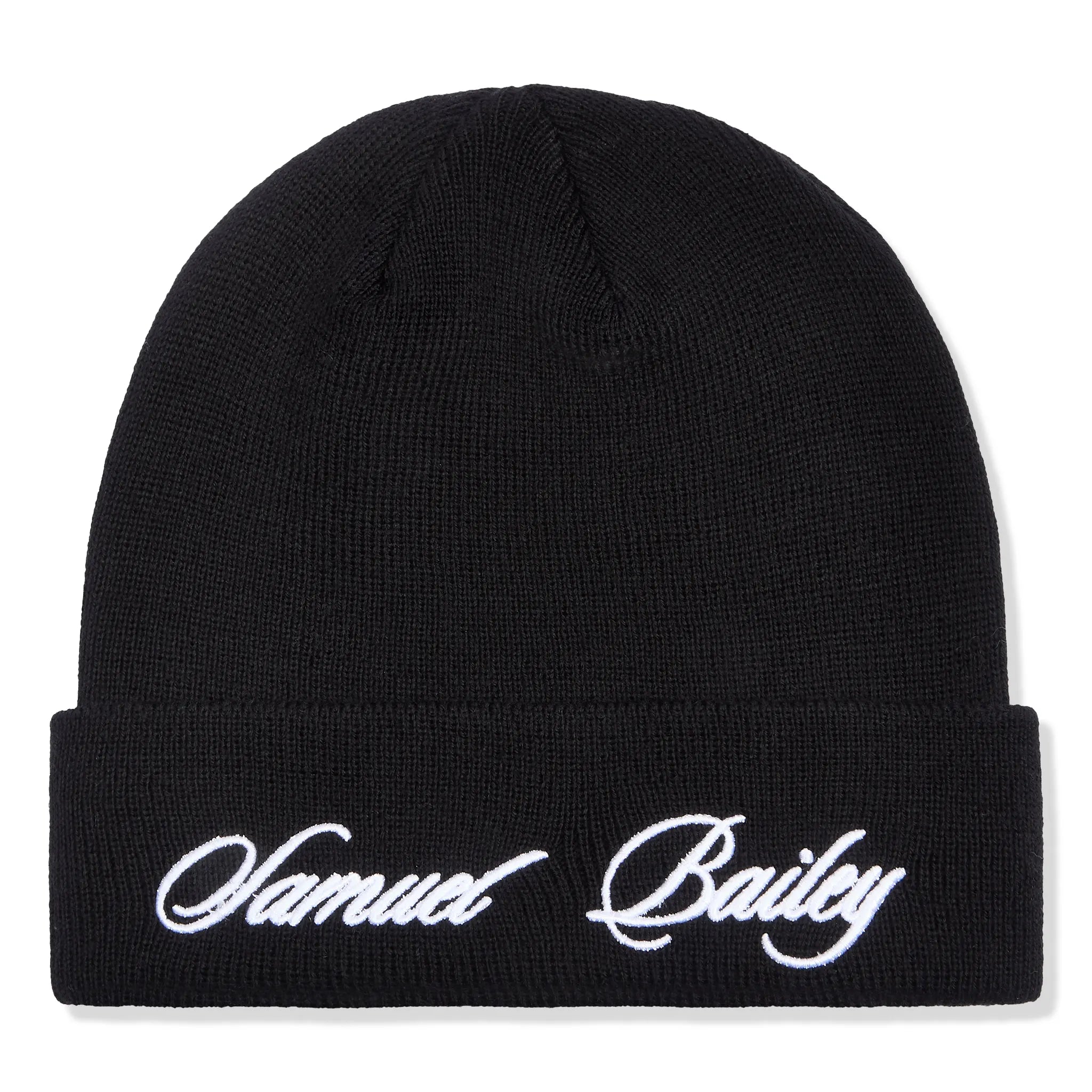 Front View of Samuel Bailey Signature Black Beanie 51849408971075